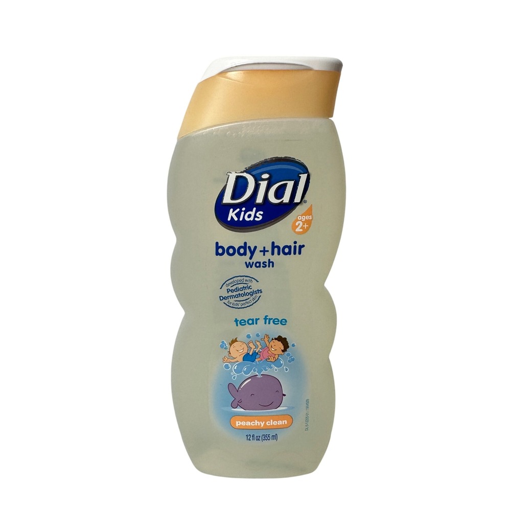 Dial Kids Body + Hair Wash, Peachy Clean, Tear Free, Ages 2+, 12 fl oz